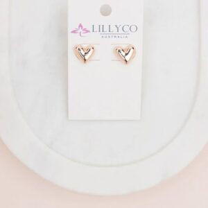 Rose Gold Heart Earring