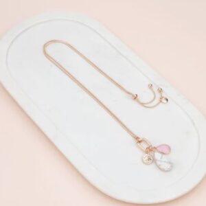 Rose Gold Pink & Ho White Charm Necklace