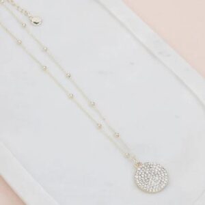 Short | Gold Bing Circle Pendant Necklace