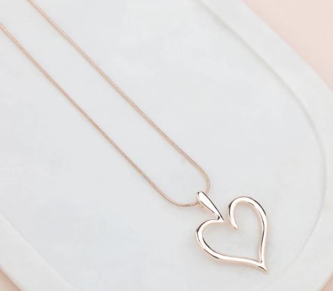 Short | Rose Gold J Favorite Heart Necklace